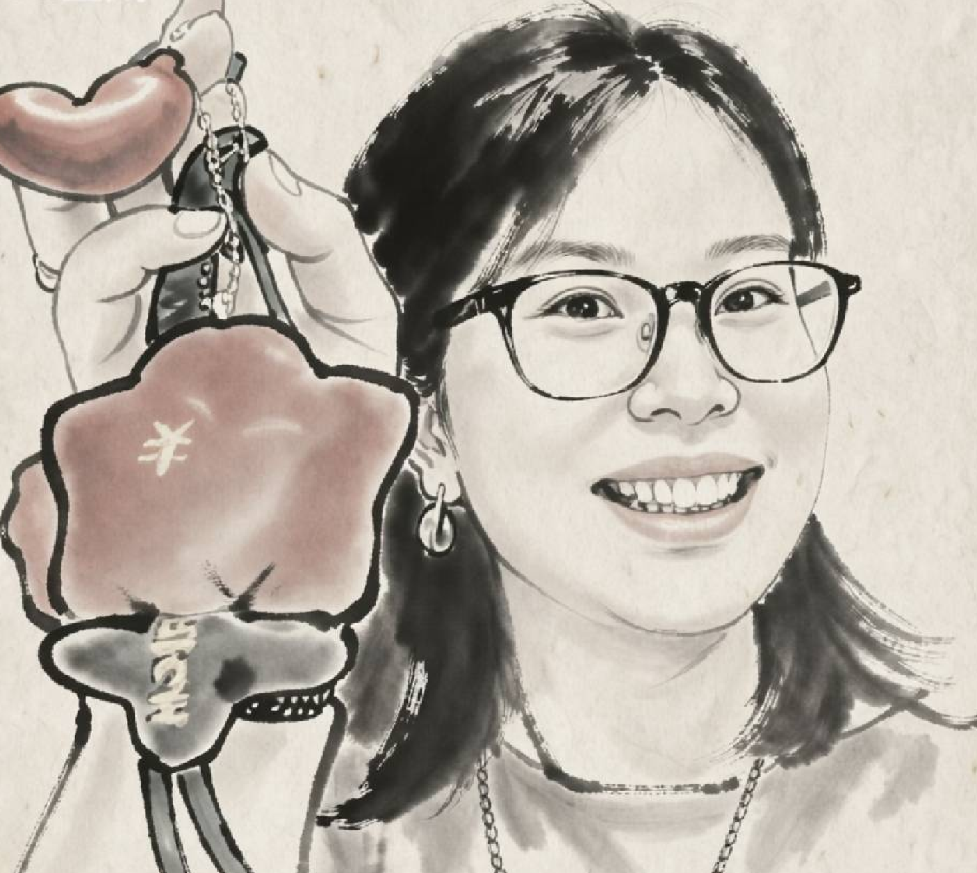 知荷 Susan 的水墨风格肖像